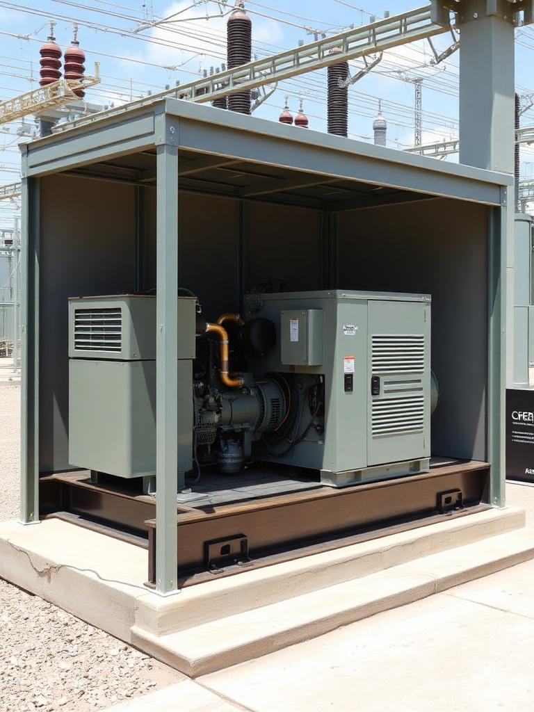 Standby diesel generators in an outdoor compound